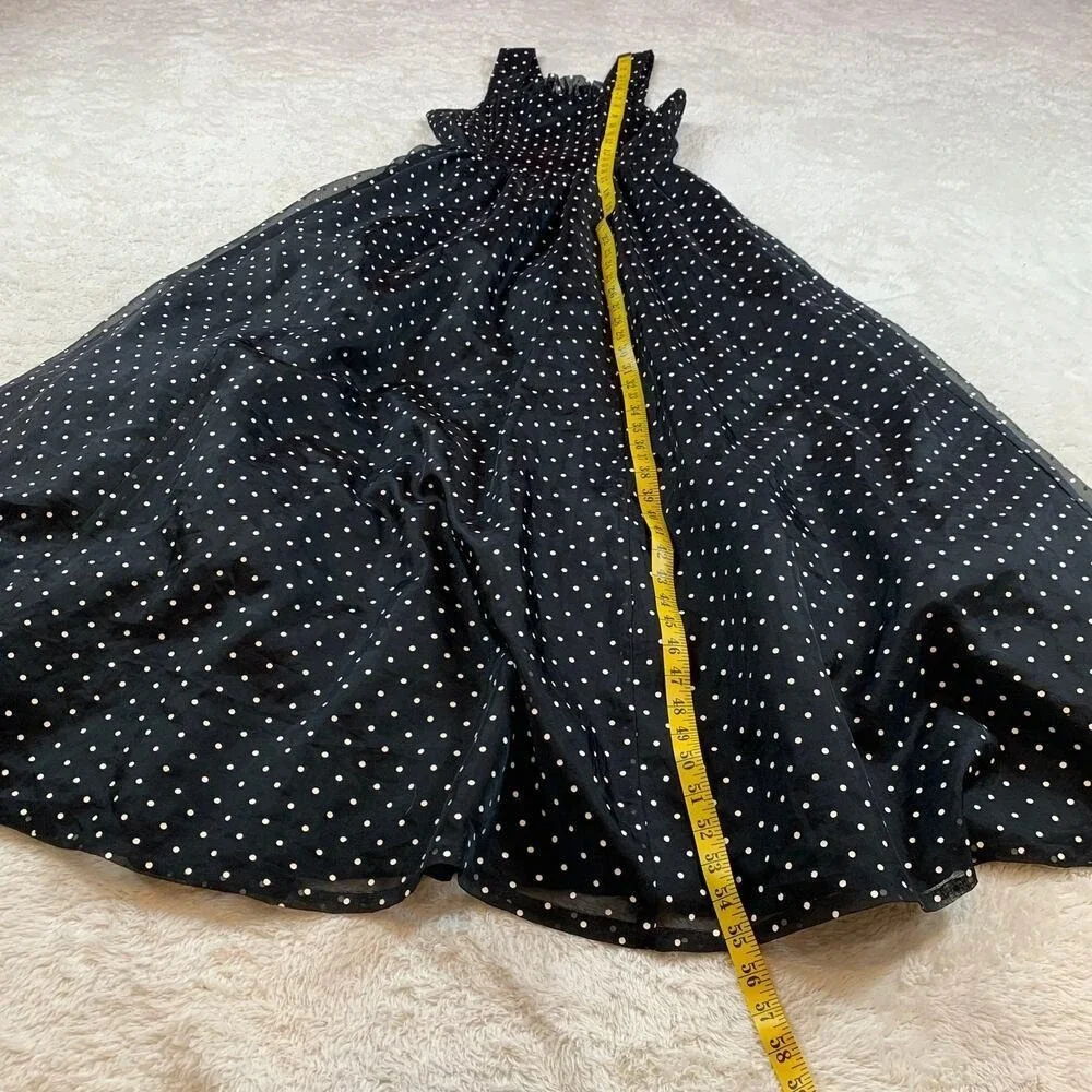 Vintage 80s Gunne Sax Polka Dot Maxi‎ Dress Size 3
